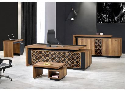 Compleet kantoor Kantoor meubels Bureau Schrijftafel Kantoor Bureau Set 4-delig Hout Bruin