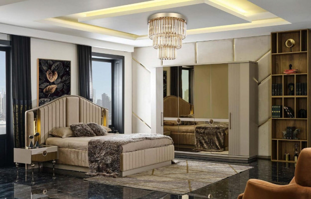 Luxe bed Italiaans ontwerpmeubilair slaapkamerbedden dubbel