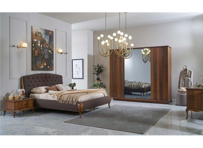 Compleet slaapkamerbed tweepersoonsbed set 4-delig slaapkamer bruin nieuw
