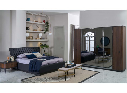Tweepersoonsbed Compleet bedframe bed set 4-delig Slaapkamer Zwart