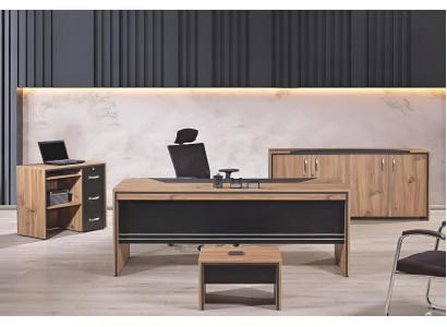 Tafel Kantoor Meubels Woonkamer Meubels Bureau Set 4-delig Hout Zwart