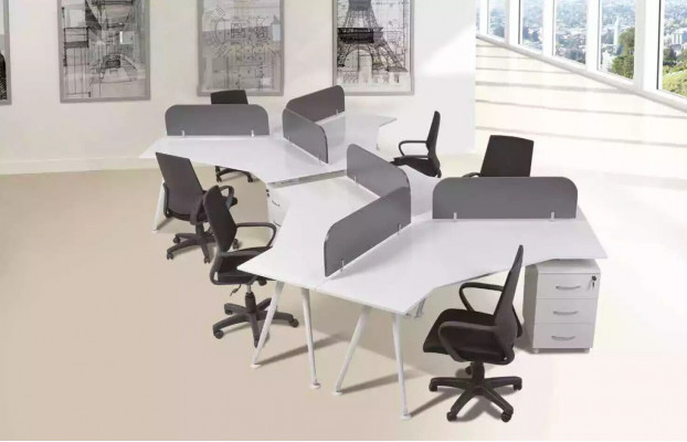 Grote werkkamertafel kantoormeubilair kantoorinrichting werkplek hout