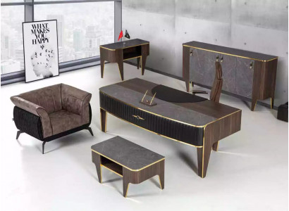 Luxe kantoorsets met 4 delen: kast, tafel, bureau, salontafel 4-delig.
