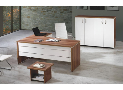 Kantoor meubel set 3 delen Hoek bureau compleet kantoor kast hout groep wit