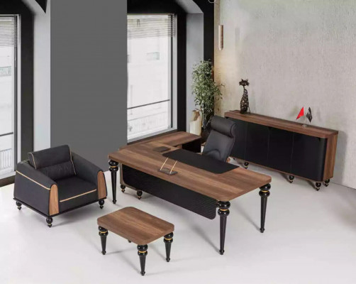 Grote houten hoekbureau kantoormeubelen Chef-tafels Houten meubelen