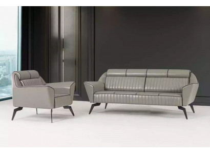 Lederen bankstel driezits fauteuil stoffering meubels kunstleer bankstellen