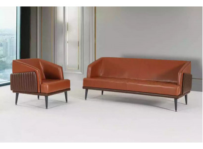 Luxe kantoormeubilair driezitsbank bureaustoel stoffen meubels