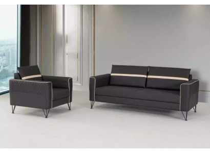 Bankstel meubels Driesitzer fauteuil ontwerper textiel meubels 2-delig