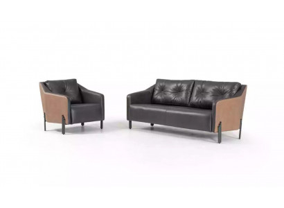 Bankstel driezitter fauteuil textiel meubelen werkkamer zithoek bank