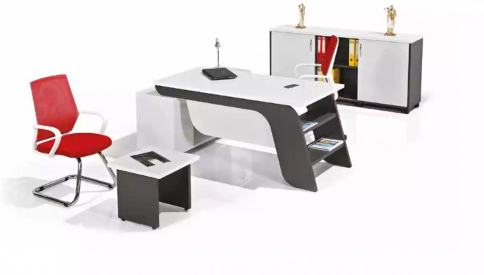 Wit kantoorset hoekbureau kantoormeubilair kast salontafel 3-delig nieuw