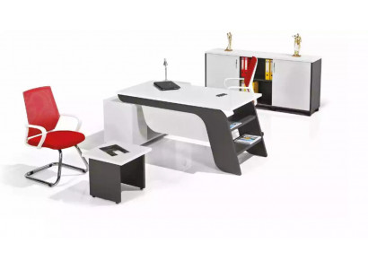 Wit kantoorset hoekbureau kantoormeubilair kast salontafel 3-delig nieuw