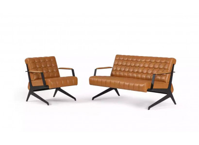 Lichtbruine kantoor zitgroep tweezits fauteuil kantoormeubelen