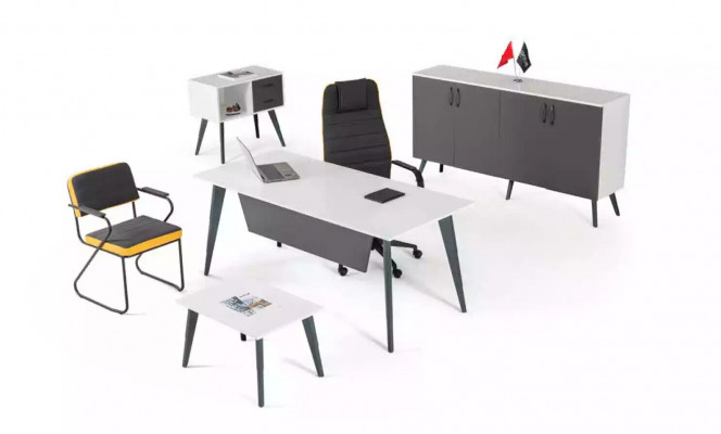 Werkkamer kantoorset 4-delig kantoor Kantoorbureau Designmeubelen Nieuw.