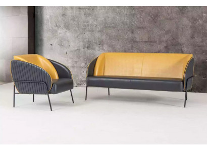 Modern luxe bankstel set met tweezits fauteuil voor kantoor design meubels