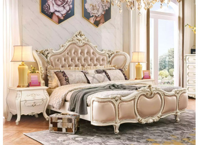 Slaapkamer meubels Bed 2x Nachtkastjes Luxe-set Nieuwe klassieke meubels 3-delig