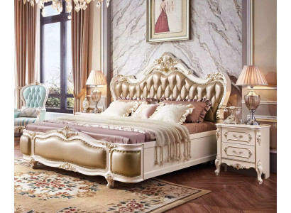 Klassieke luxe slaapkamer luxeset 3-delig bed + 2 nachtkastjes nieuw