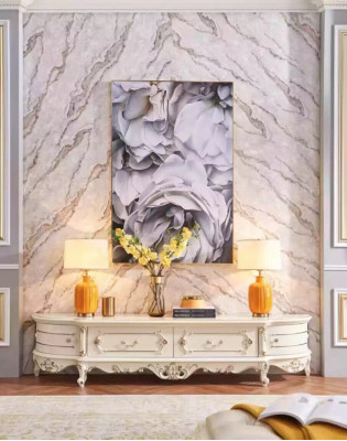Lowboard in de woonkamer Nieuw voor het interieur klassiek wit meubilair