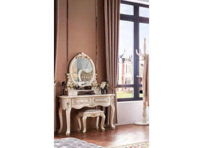 Stijlvolle slaapkamer set kaptafel met spiegel + krukje 2-delig