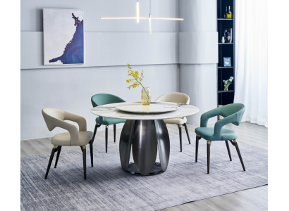 Eetkamer set stijlvolle ronde tafel 4x stoelen eetkamerm meubels