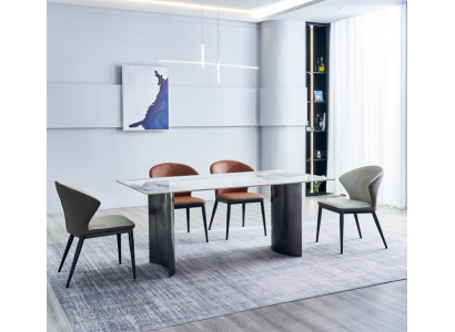 Eetkamer meubels Moderne eettafel 6x gestoffeerde stoelen Designer eetgroep