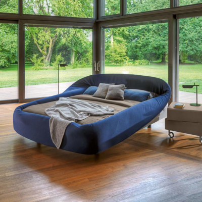 Blauw halfrond tweepersoonsbed Designer bedden Slaapkamer Luxe meubels