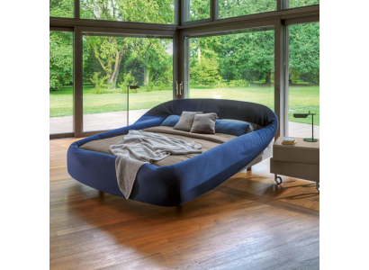 Blauw halfrond tweepersoonsbed Designer bedden Slaapkamer Luxe meubels