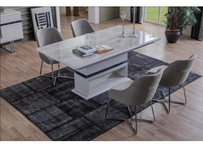 Modern eetkamerset bestaande uit 5-delige eettafel en 4 stoelen nieuwigheid.