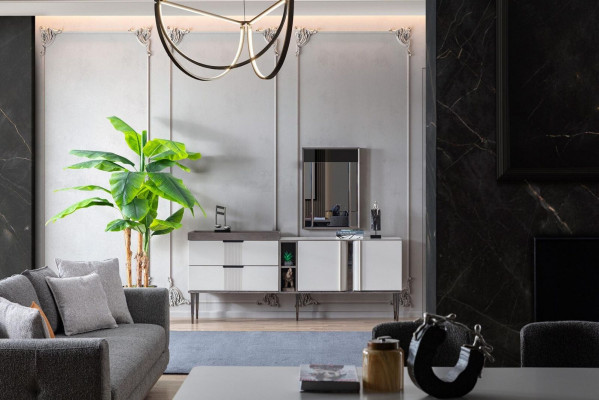 Luxe eetkamerset Exclusieve dressoir met 2x spiegelset Nieuwheid