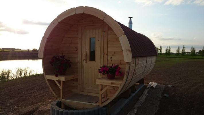 Sauna Saunavat Outdoor Tuinsauna 590 x Ø 2,27 m Saunavat Bouwpakket