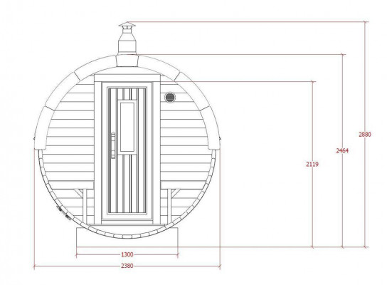 Sauna Saunavat Outdoor Tuinsauna 590 x Ø 2,27 m Saunavat Bouwpakket
