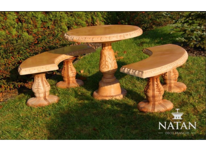 Romeinse stijl tuin tafels steen tafel rond terras meubels tuinmeubelen decoratie