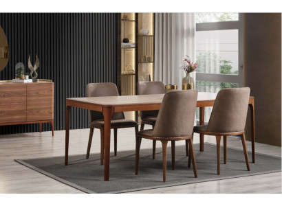 Eetkamerset Eettafel Hoekbank Eettafel Stoelen 7-delig Hout Bruin