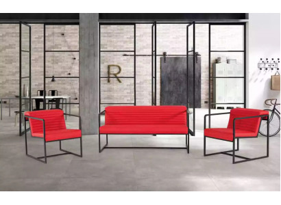 Zitbank stoffen tweezits bank fauteuil stoffering kantoorinrichting