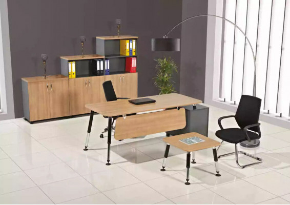 Houten meubels kantoor bureau Archiefkast Salontafel Set Tafel 3-delig