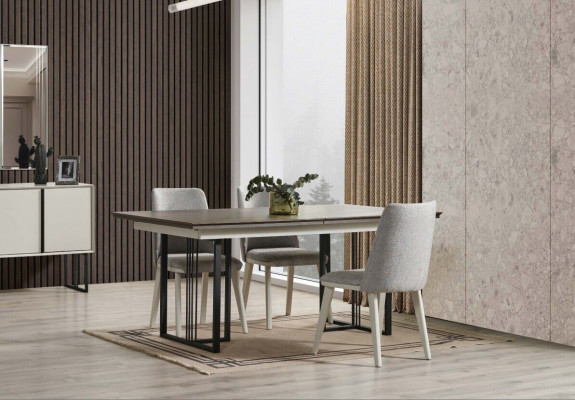 Essecke Eetgroep Wit Eetkamer Groep Eettafel Stoelen 7-delig Hout