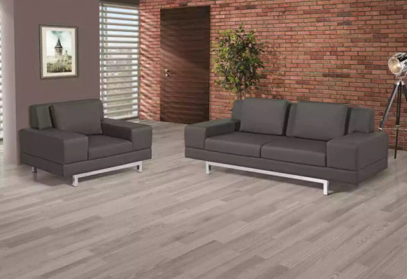 Grijze bank Moderne driezitsbank Kantoorbank Gestoffeerde bank van textiel