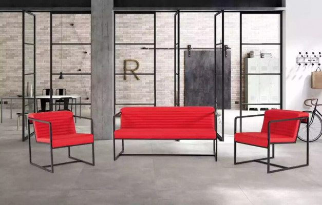 Moderne bank 2-zits kantoor luxe stijl gestoffeerde bank nieuw.