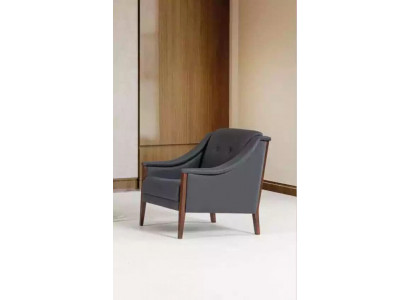 Fauteuil voor thuiskantoor Grijze gestoffeerde fauteuil Zitmeubels Textiel Modern Ontwerper
