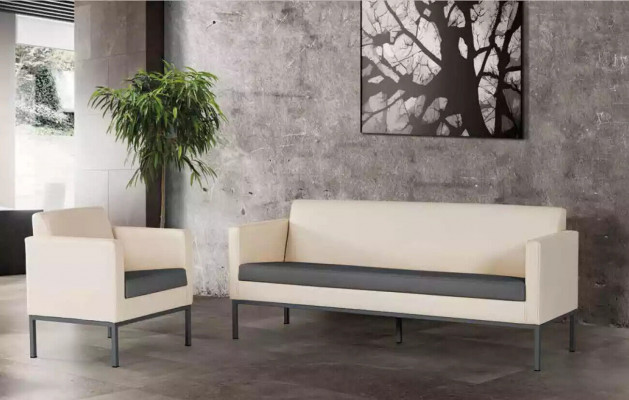 Luxe fauteuil kantoorinrichting werkkamer gestoffeerde stof zit textiel nieuw.