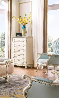 klassieke meubelset slaapkamer bed 2x nachtkastjes commode luxe set 4-delig