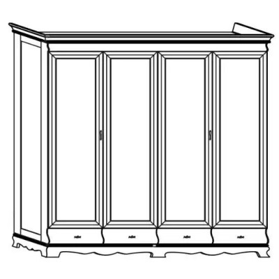 Kledingkast Slaapkamer Kast bruine kleur Barok Rococo Kasten