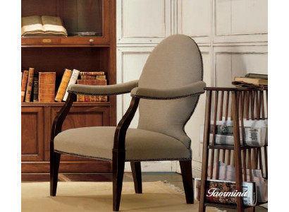 Woonkamer leunstoelen Luxe fauteuil Houten stoel Bruin Italiaanse meubels Bekleding
