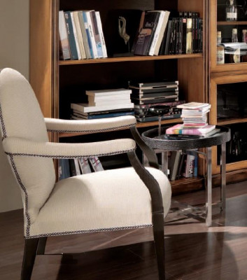 Fauteuil Leesstoel Leesstoel Luie stoel Luxe bank Beklede Italiaanse meubels