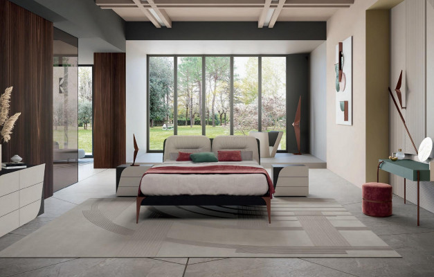 Slaapkamer nachtkastje met 3 laden hout Italiaans meubeldesign Bizzotto