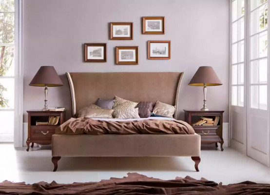 Bed Kussen Design Luxe Dubbele Hotelbedden Barok Houten Meubelen