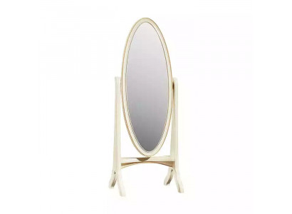 Woonkamer vloerspiegel spiegel houten frame ovaal wit staande spiegel spiegel