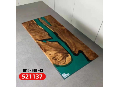 epoxyhars eettafel echt hout massief meubilair waterval epoxytafel 191x91cm