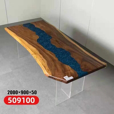 Eettafel Rivier Water Riviertafel Echt hout Riviertafel 200x90 Tafels Epoxyhars Nieuw