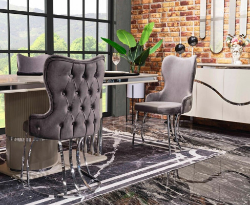 Tafel 6x stoelen 7-delige eetkamer houten eettafel eetkamerset groep ontwerp