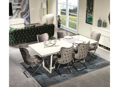 Luxe eetkamerset 7-delig. Eettafel Stoelen Modern Meubel Design Tafel